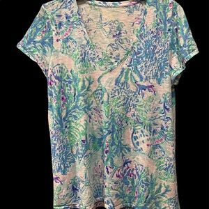 Pre-Owned Etta in Amethyst Tint Craysea V-neck Size L